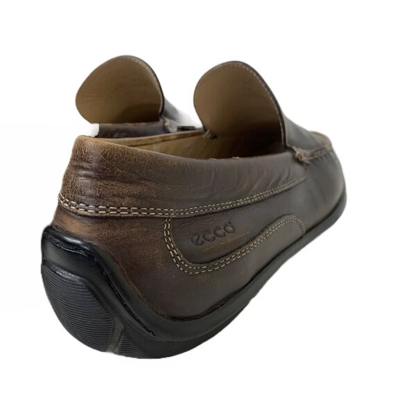 Ecco Men’s Classic 2.0 Moc in Coffee Brown Old Money Leather Loafers - Size 10 - Picture 3 of 9